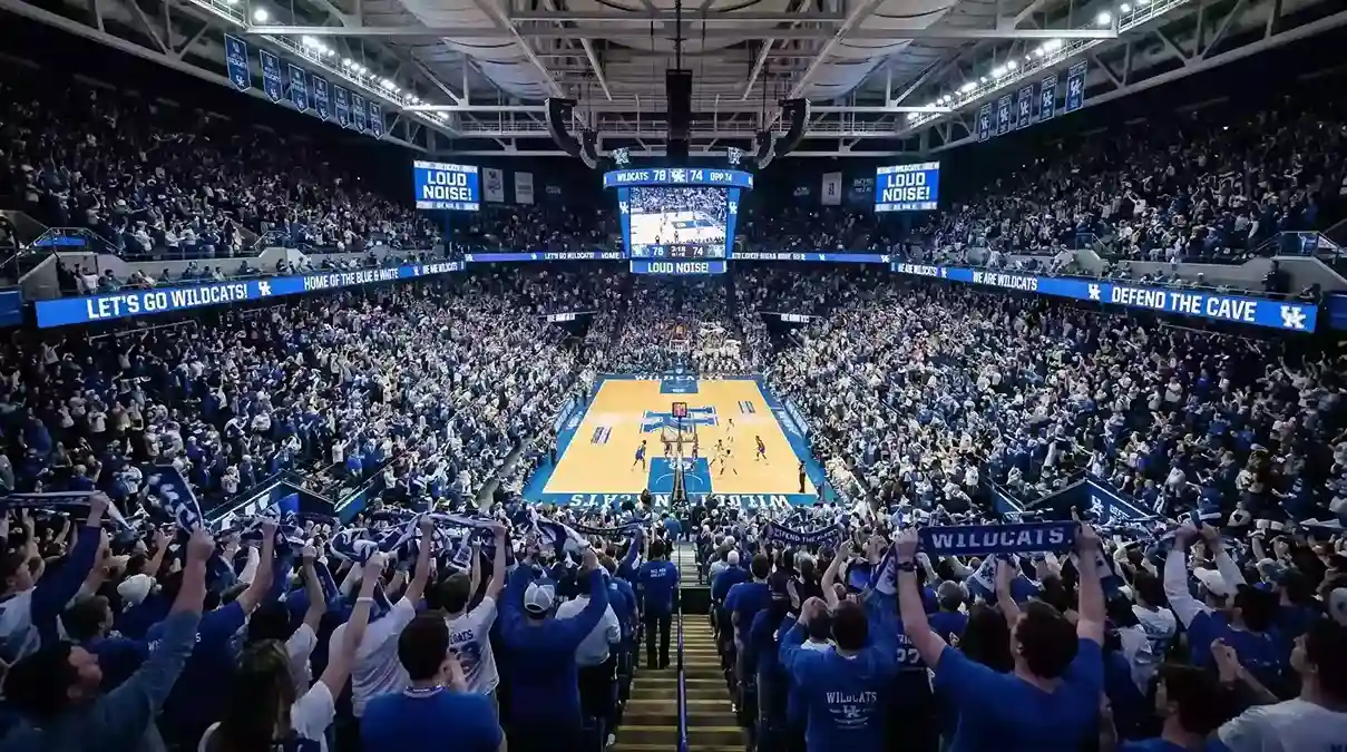 Pabellón de baloncesto de la Liga Endesa lleno de aficionados locales animando a su equipo
